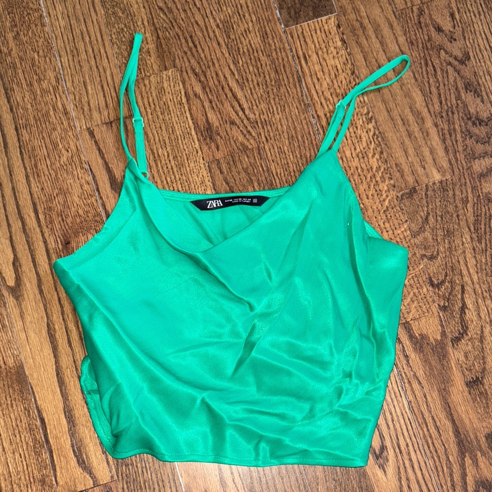 Zara Vibrant Green Camisole Top
